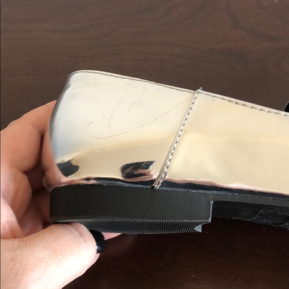 Metallic Silver Loafers with Floral Embroidery - Picture 5 of 8